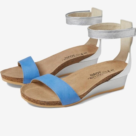 Naot Shoes - NAOT “Pixie / Mermaid” Wedge Sandal (Blue/Silver/White) – Size 9